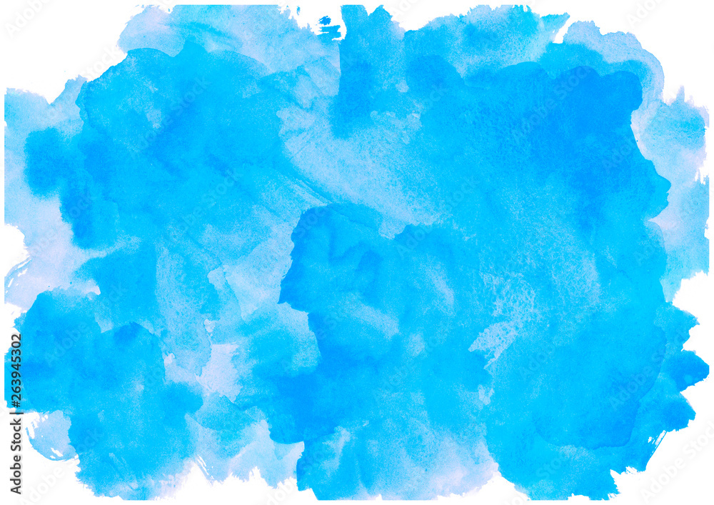 Obraz premium blue watercolor abstract colorful touches on white background.Creative background for design and texts