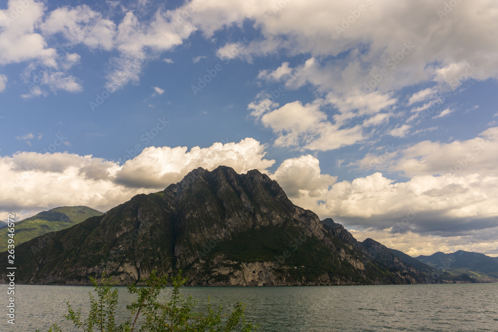 Brescia, Italy - August/ 25/ 2018 - Lake in mountains
