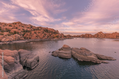 Scenic Watson lake Prescott Arizona at Sunset