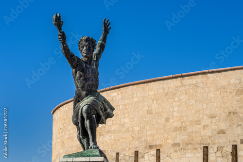 Photography Hungary, Budapest, Gellert Hill: Flame of Freedom Statue next to famous Liberty