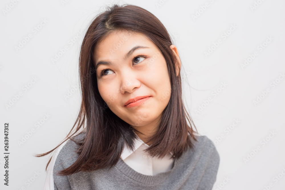 Smiling asian beautiful women on white background Smiling asian beautiful women on white background