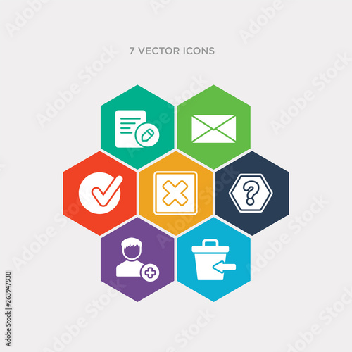 simple set of delete button, round add button, round help button, round delete icons, contains such as icons tick box, email envelope edit and more. 64x64 pixel perfect. infographics vector