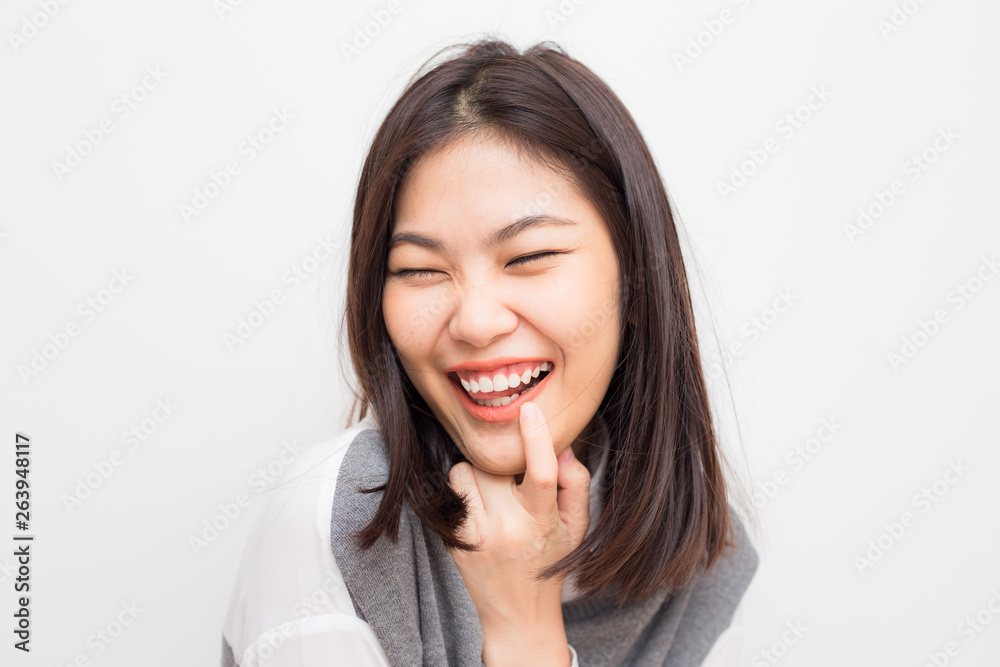 Smiling asian beautiful women on white background Smiling asian beautiful women on white background