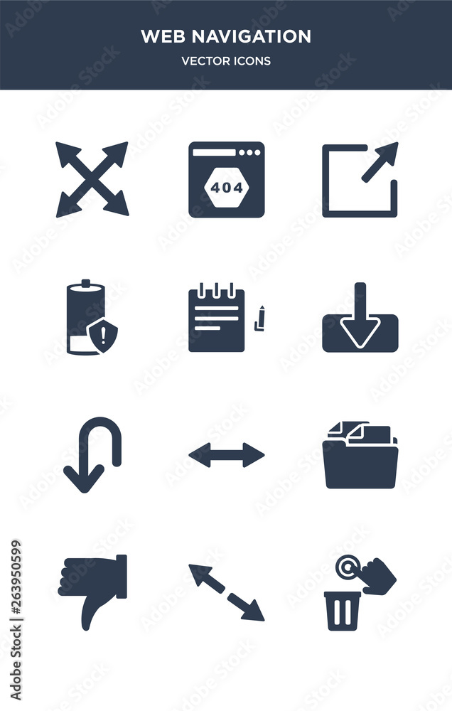 12 web navigation vector icons such as delete, diagonal arrow, dislike, documents, double arrow contains down arrow, download, edit, empty battery, enlarge, error page icons 12 web navigation vector icons such as delete, diagonal arrow, dislike, documents, double arrow contains down arrow, download, edit, empty battery, enlarge, error page icons