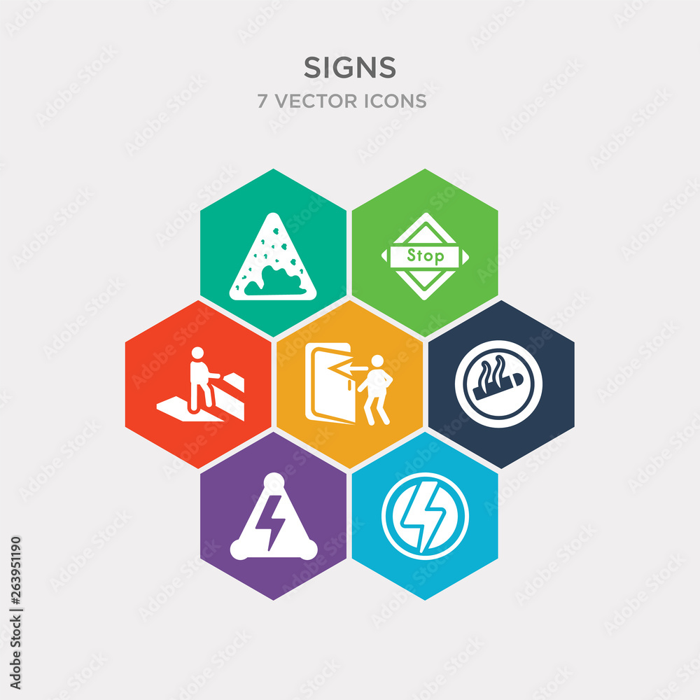 simple set of arrow bolt, stop hexagonal, forbidden smoking, emergency door icons, contains such as icons crosswalk, urban street traffic, landslide danger triangular traffic and more. 64x64 pixel simple set of arrow bolt, stop hexagonal, forbidden smoking, emergency door icons, contains such as icons crosswalk, urban street traffic, landslide danger triangular traffic and more. 64x64 pixel