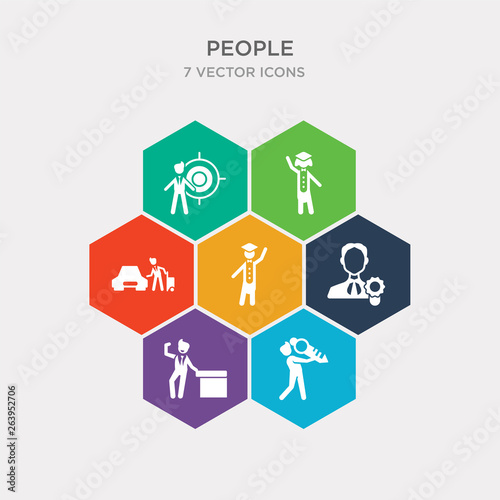 simple set of man with big key, worker success, perfect worker, graduating boy icons, contains such as icons man with car and suitcase, graduating woman, man with target and more. 64x64 pixel