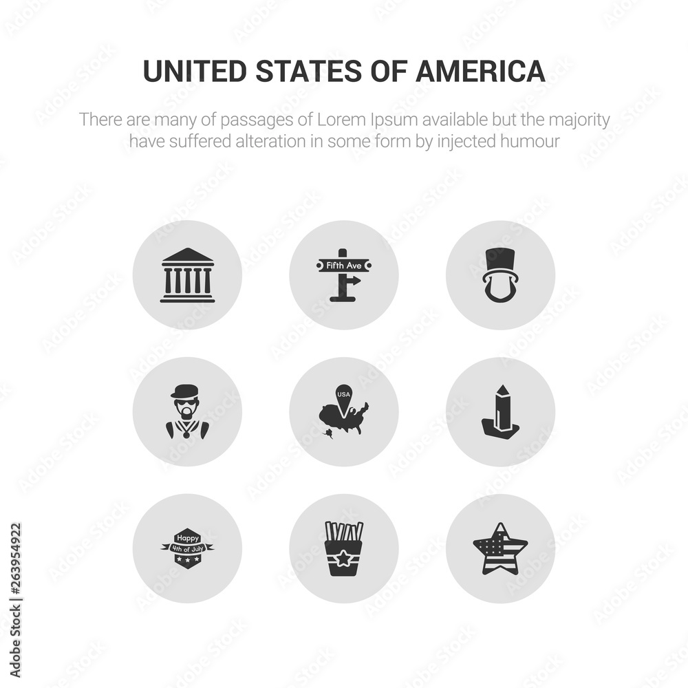 9 round vector icons such as united states, french fries, 4th of july, washington monument, usa contains rapper, lincoln, fifth avenue, government. united states, french fries, icon3_, gray united 9 round vector icons such as united states, french fries, 4th of july, washington monument, usa contains rapper, lincoln, fifth avenue, government. united states, french fries, icon3_, gray united