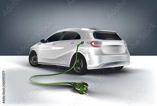 electric car with cable and plug © Andrs