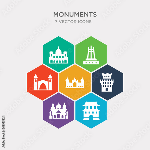 simple set of ming dynasty tombs, basilica of the sac heart, white tower of thessaloniki, badshahi mosque icons, contains such as icons stari most, quezon memorial circle, palais garnier and more.