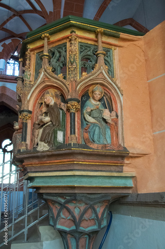 UN-Weltkulturerbe Oberes Mittelrheintal, Ev. Kirche St. Goar, gotische Kanzel