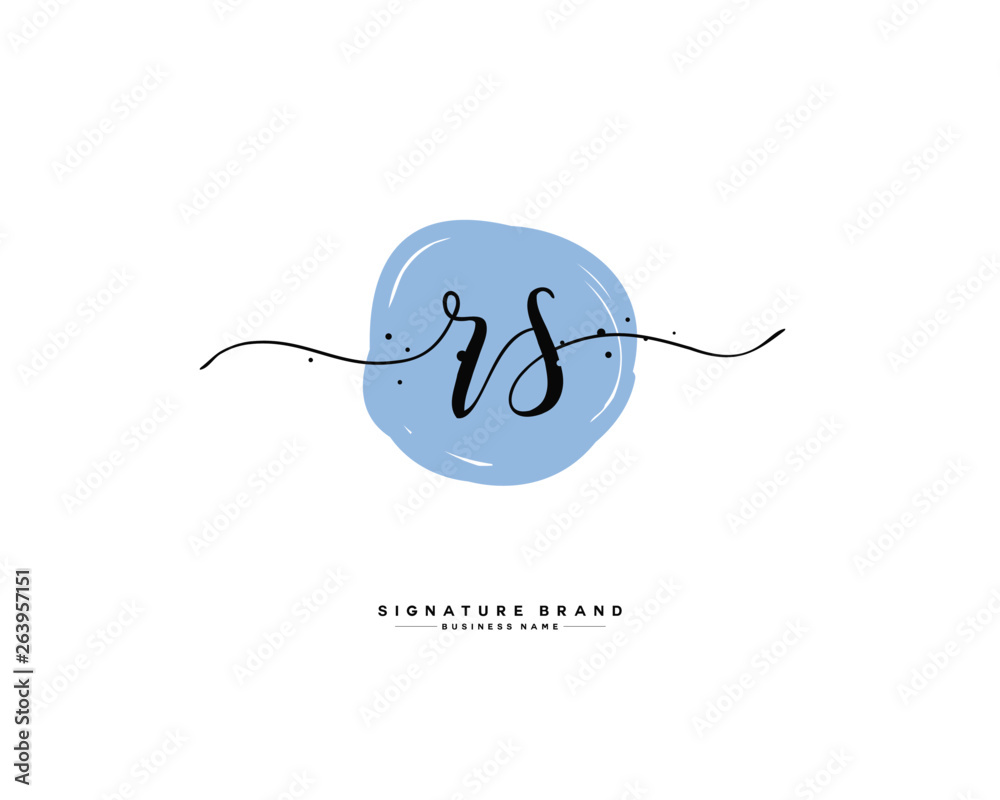 R S RS initial logo handwriting template vector R S RS initial logo handwriting template vector