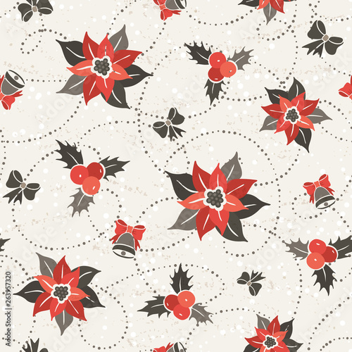 Poisettia Seamless Pattern photo