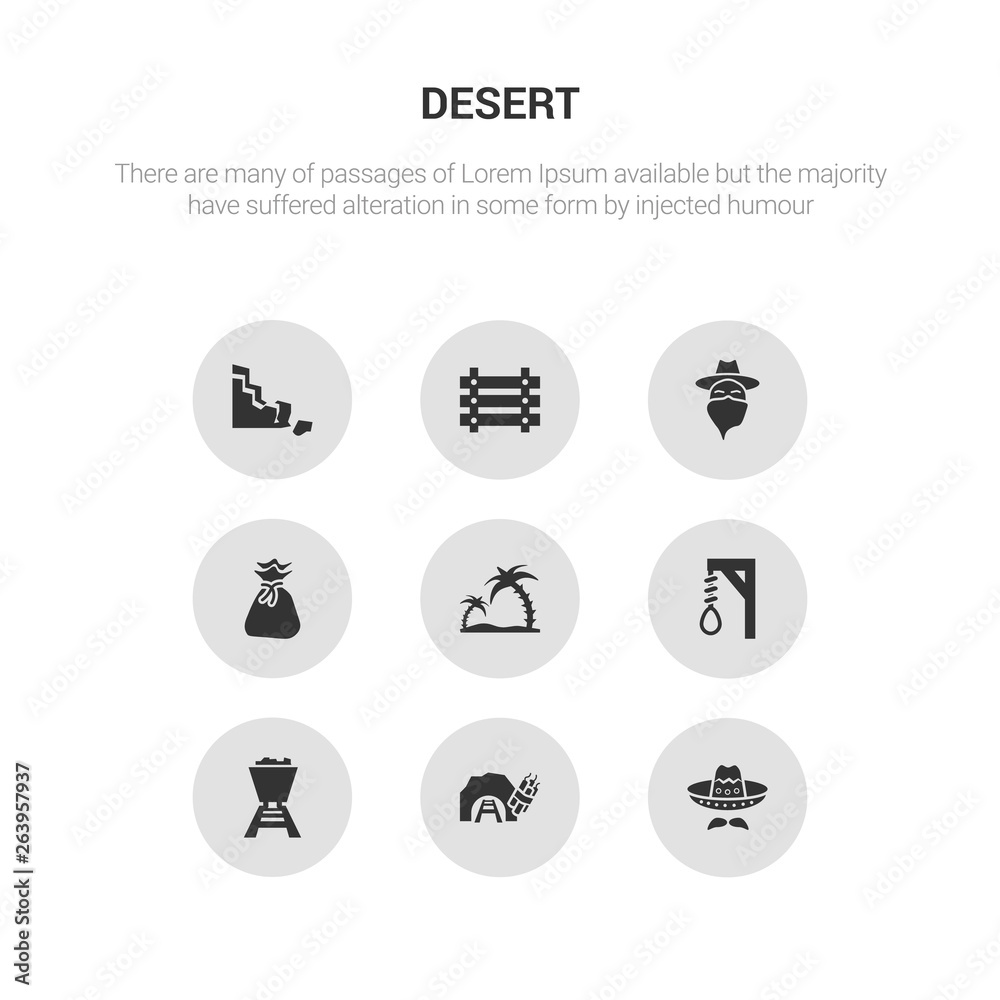 9 round vector icons such as mexican hat, mine, mine wagon, noose, oasis contains old money bag, outlaw, paddock, rock. mexican hat, mine, icon3_, gray desert icons 9 round vector icons such as mexican hat, mine, mine wagon, noose, oasis contains old money bag, outlaw, paddock, rock. mexican hat, mine, icon3_, gray desert icons