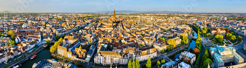 Aerial panorama of the Grande Ile in Strasbourg, France photo