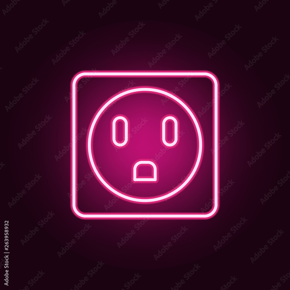electric outlet icon. Elements of Web in neon style icons. Simple icon for websites, web design, mobile app, info graphics electric outlet icon. Elements of Web in neon style icons. Simple icon for websites, web design, mobile app, info graphics