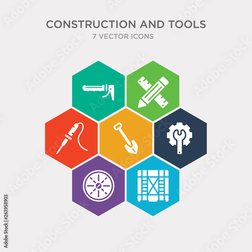 simple set of scaffolding, drain, improvement, spade icons, contains such as icons iron soldering, pencil and ruler, caulk gun and more. 64x64 pixel perfect. infographics vector