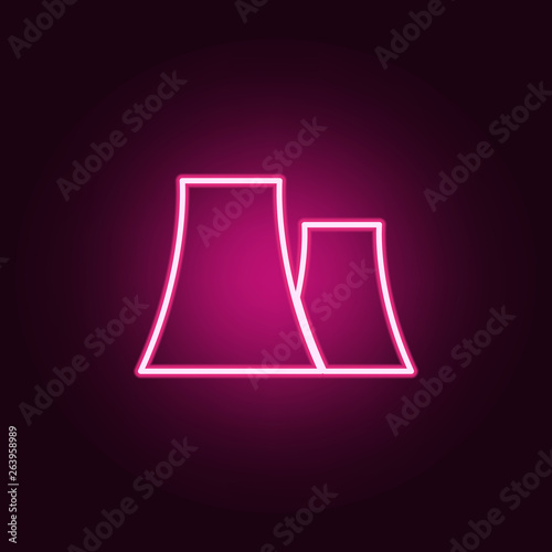 nuclear power plant icon. Elements of Web in neon style icons. Simple icon for websites, web design, mobile app, info graphics