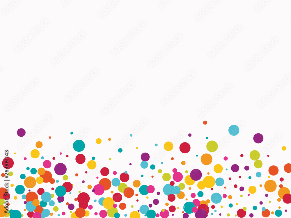 Celebrate color circle vector confetti background. - obrazy, fototapety, plakaty 