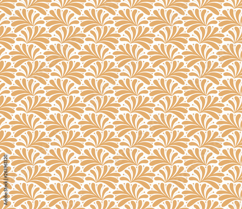 Seamless Ornament Floral Pattern. Geometric Background. Abstract Leaf Texture.