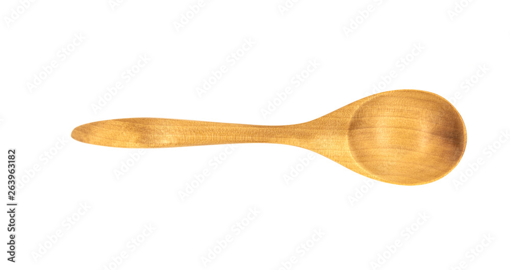 Empty wooden spoons isolated on white background, close up Empty wooden spoons isolated on white background, close up