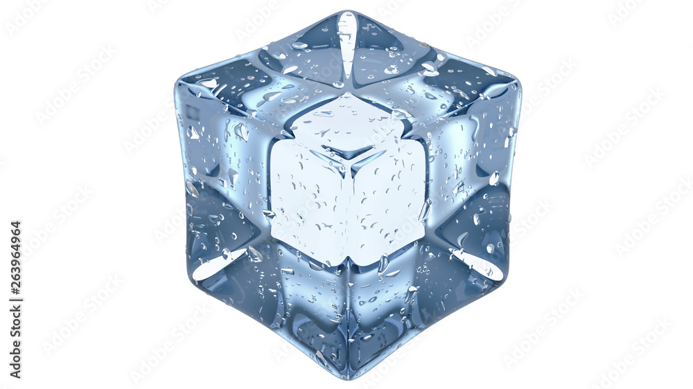 Crystal Clear Artificial Acrylic Ice Cubes Square Shape. 3d render on a white background. Crystal Clear Artificial Acrylic Ice Cubes Square Shape. 3d render on a white background.