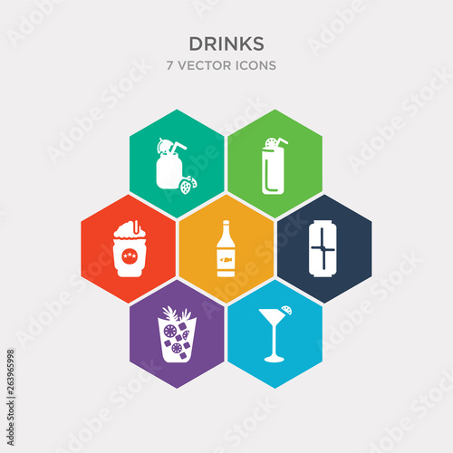 simple set of cosmopolitan, cuba libre, energy drink, fish skeleton icons, contains such as icons frappuccino, fresh soda with lemon slice and straw, fruit juice and more. 64x64 pixel perfect.