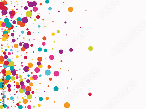 Celebrate color circle vector confetti background.