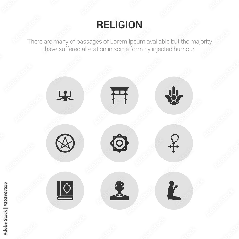9 round vector icons such as prayer, priest, quran, rosary, rub el hizb contains satanism, semitic neopaganism, shinto, shiva. prayer, priest, icon3_, gray religion icons 9 round vector icons such as prayer, priest, quran, rosary, rub el hizb contains satanism, semitic neopaganism, shinto, shiva. prayer, priest, icon3_, gray religion icons