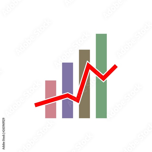 Simple business chart, show increase sales.- vector