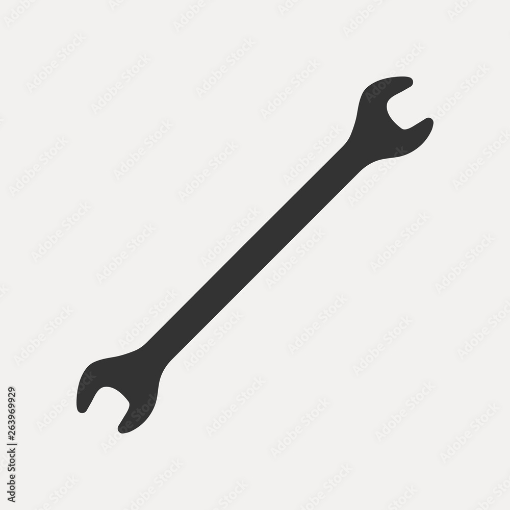 Silhouette icon of wrench. Workshop, mechanic, repair service logo template. Clean and modern vector illustration. Silhouette icon of wrench. Workshop, mechanic, repair service logo template. Clean and modern vector illustration.