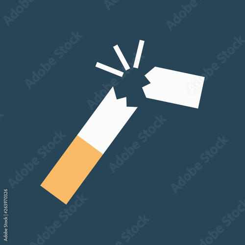 Color icon broken cigarette