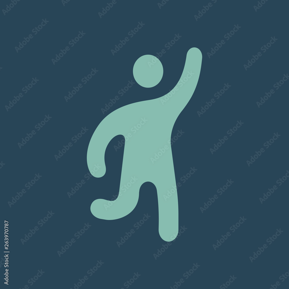 Color icon man goes and waves his hand Color icon man goes and waves his hand