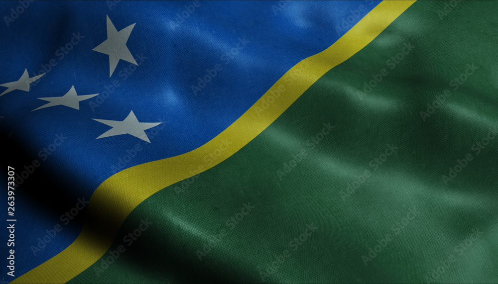 Solomon Islands Waving Flag in 3D Solomon Islands Waving Flag in 3D