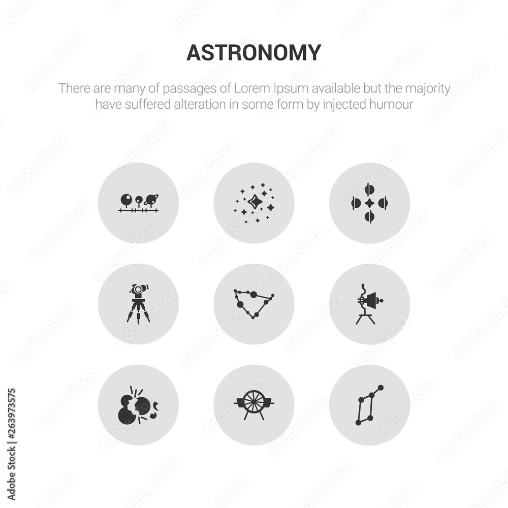 9 round vector icons such as lyra constellation, airscrew, big bang, voyager, capricorn contains reflector, solstice, star cluster, magnitude. lyra constellation, airscrew, icon3_, gray astronomy 9 round vector icons such as lyra constellation, airscrew, big bang, voyager, capricorn contains reflector, solstice, star cluster, magnitude. lyra constellation, airscrew, icon3_, gray astronomy