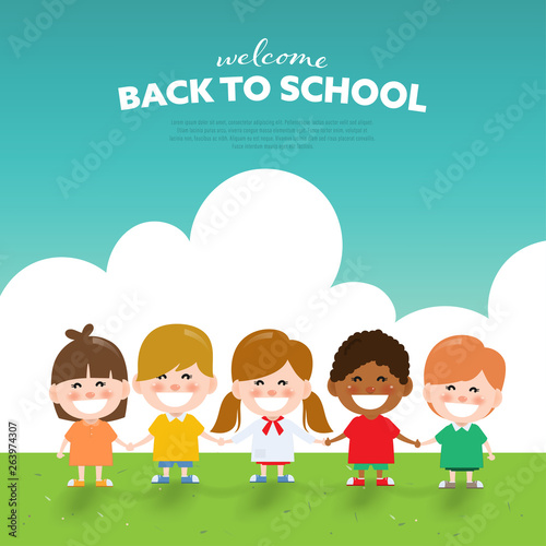 Back to school children background.