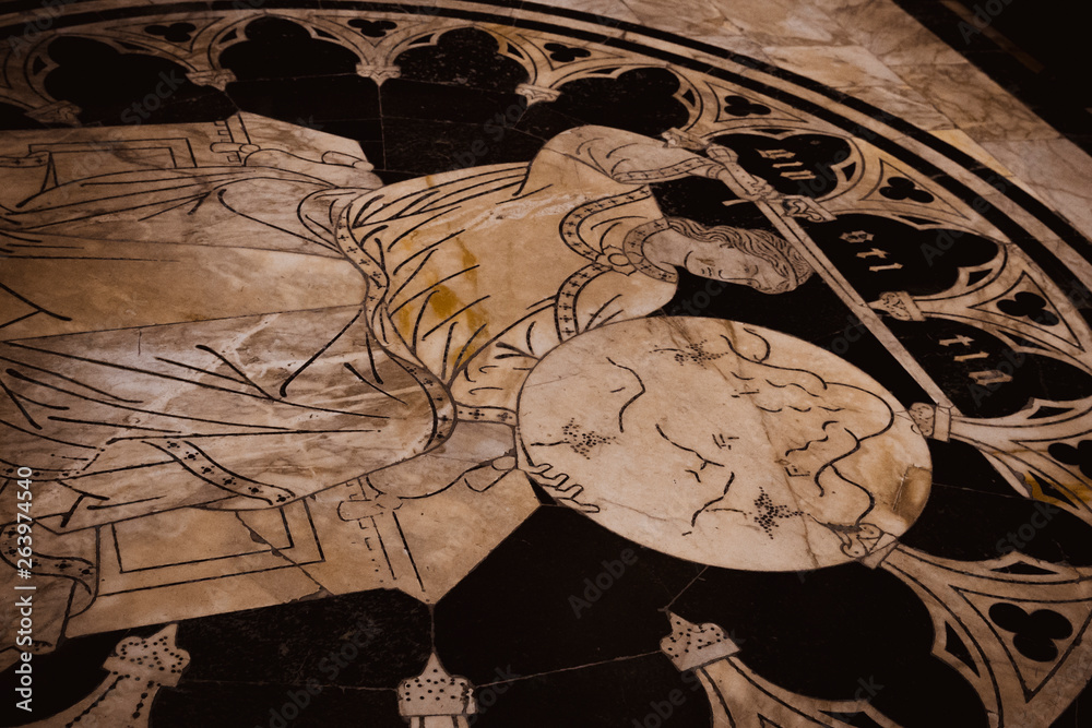 Naklejka premium marble floor in Siena Cathedral