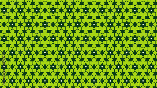 Green Seamless Star Pattern Illustration