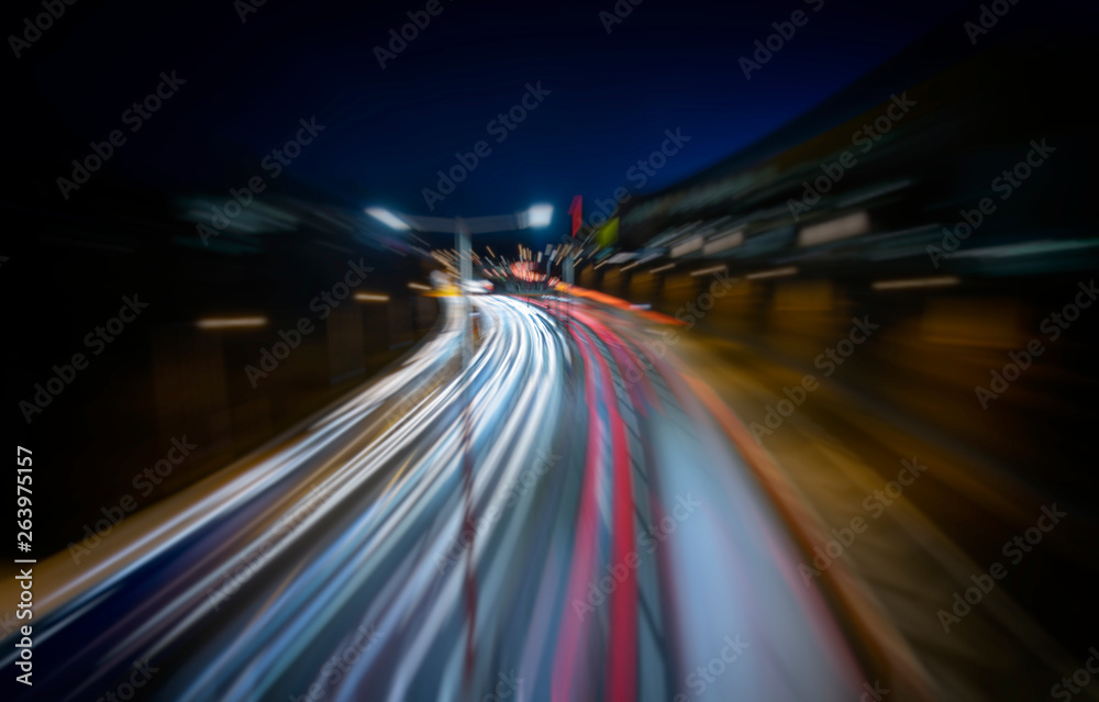 busy highway at night