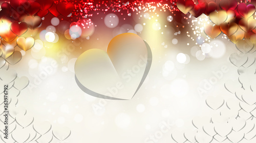 Red and White Valentines Day Background Vector Graphic