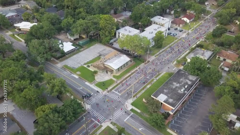 260 Drone looking down at a marathon 260 Drone looking down at a marathon