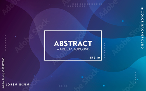 Dynamic wave background. Modern blue gradient color wavy abstract shape composition. Colorful fluid landing page.