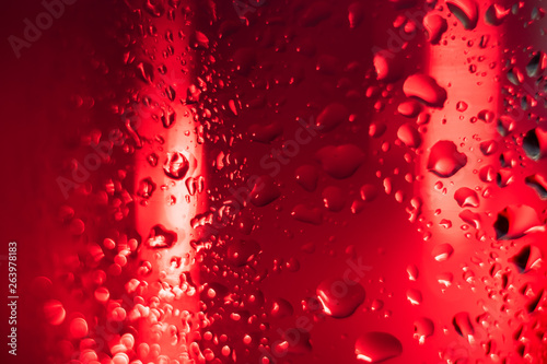 red droplets on the red surface, macro, abstraction