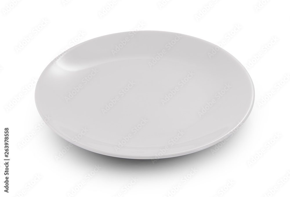 empty plate isolated on white background
