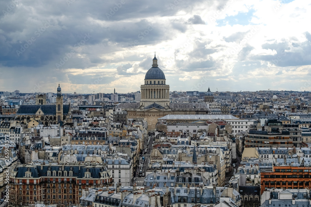 View from Notre Dame to Pantheon of Paris