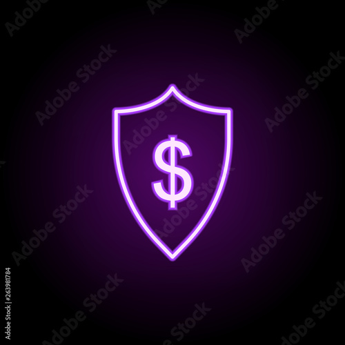 Free Download protection of the dollar neon icon. Elements of business set. Simple icon for websites, web design, mobile app, info graphics - GFXLoad