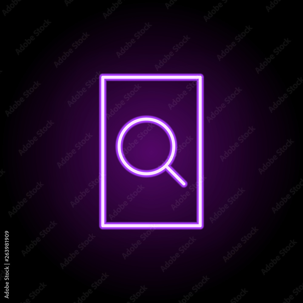 document search neon icon. Elements of business set. Simple icon for websites, web design, mobile app, info graphics document search neon icon. Elements of business set. Simple icon for websites, web design, mobile app, info graphics