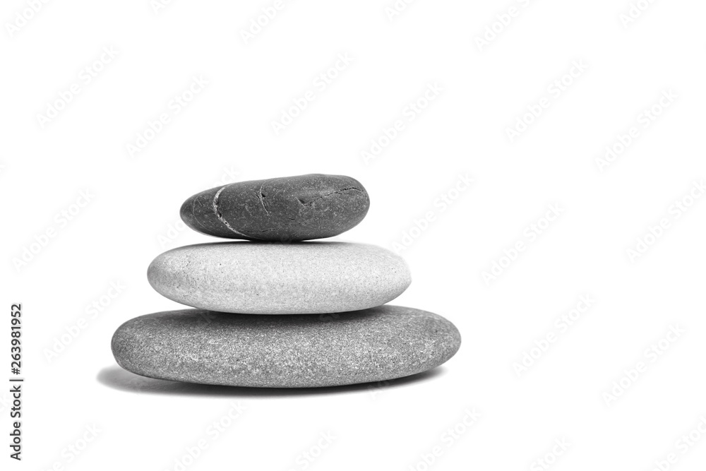 Sea pebble. Group of smooth grey and black stones. Pebbles isolated on white background Sea pebble. Group of smooth grey and black stones. Pebbles isolated on white background