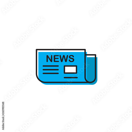 News symbol. Newspaper line icon, outline vector symbol illustration, linear pictogram isolated on white