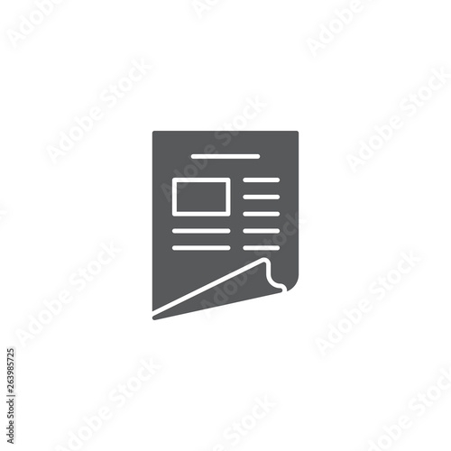 News symbol. Newspaper line icon, outline vector symbol illustration, linear pictogram isolated on white