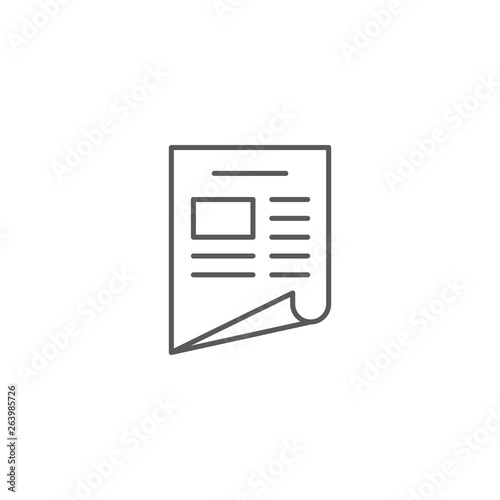 News symbol. Newspaper line icon, outline vector symbol illustration, linear pictogram isolated on white
